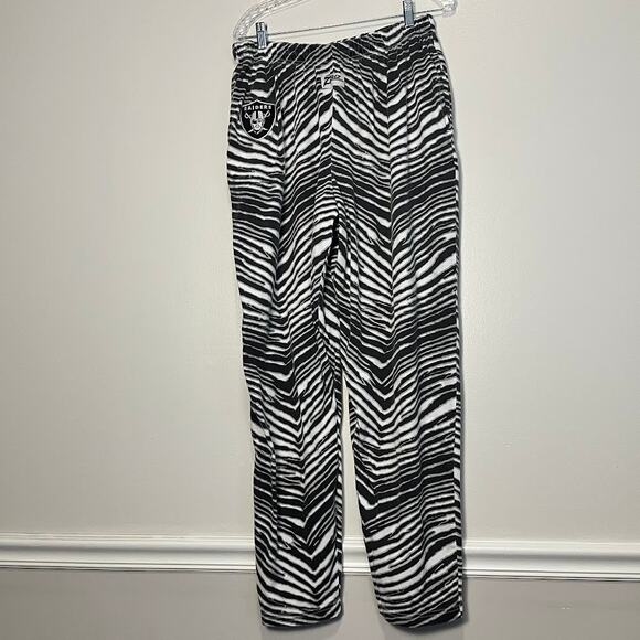 Oakland Las Vegas LA Raiders Zebra Print Zubaz Style Pants Size XL VTG 1990s - Picture 1 of 11